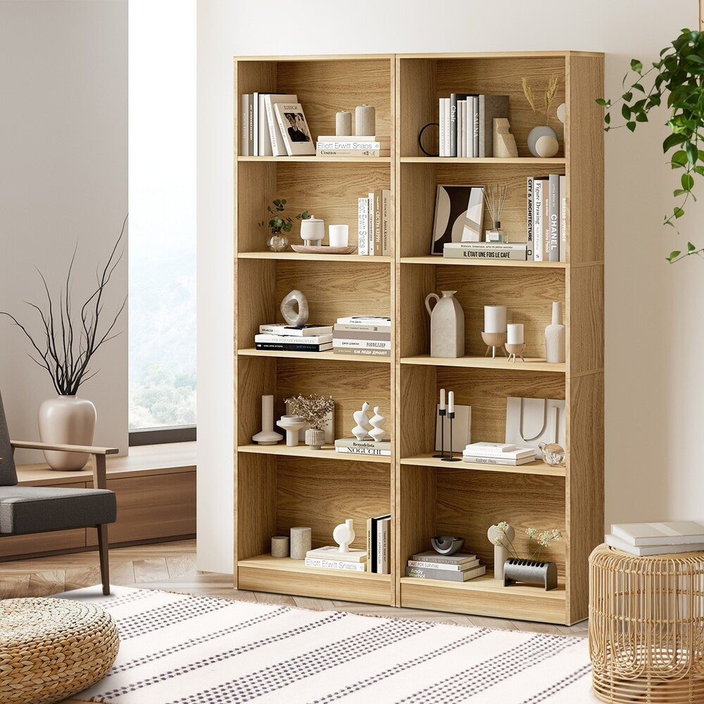 5-Tier Bookcase Bookshelf Display Shelf Storage Cabinet Stand Rack Shelving Unit