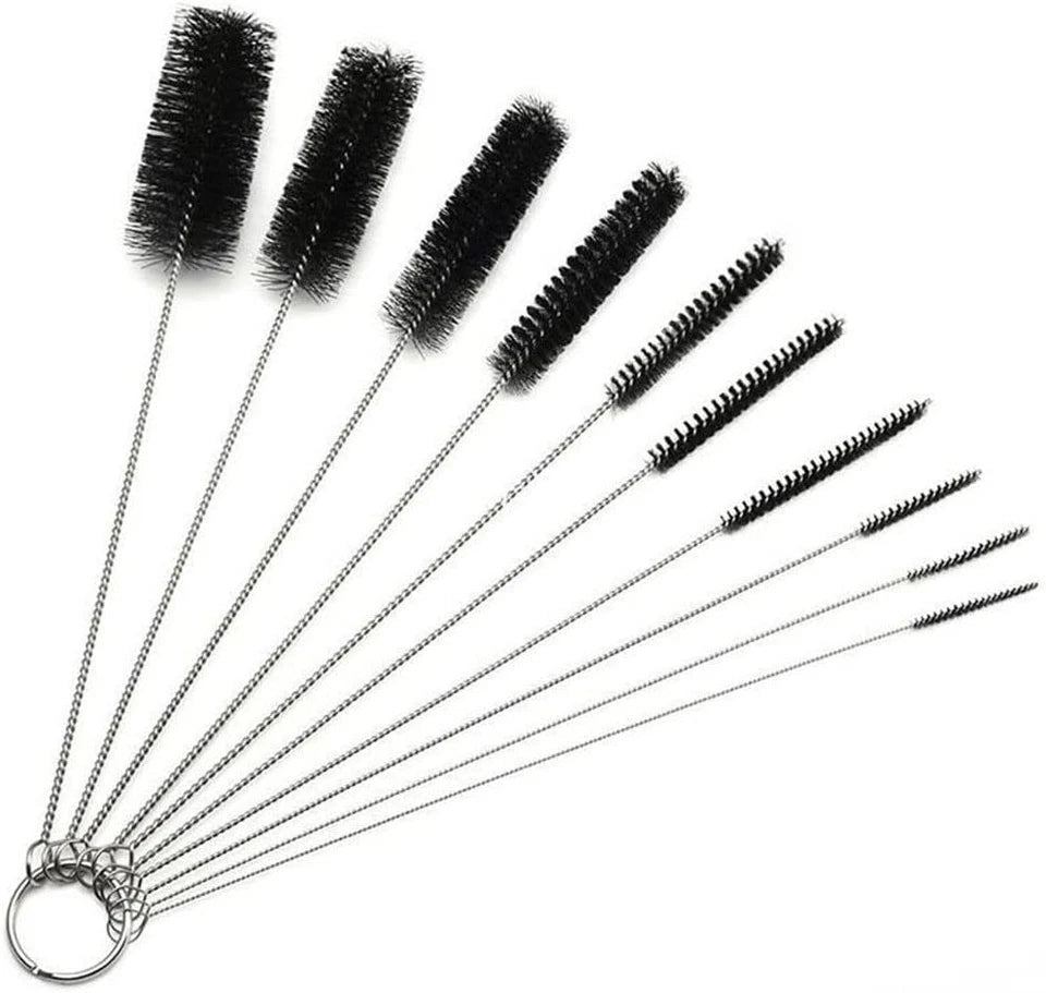 10 Piece Straw Cleaning Brush Set Nylon Bristle Tube Bottle Pipe Cleaner 21cm