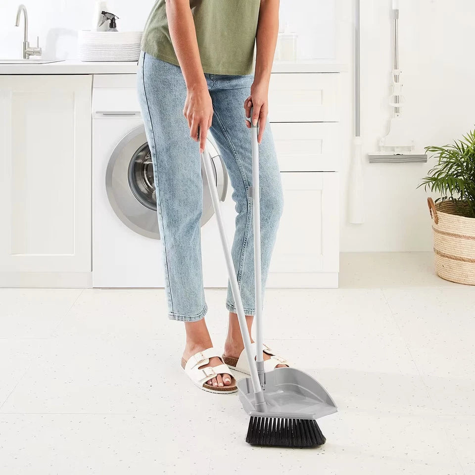 Long Handle Dust Pan Sets Household Sweeping Cleaning Dustpan Brush Broom - AU