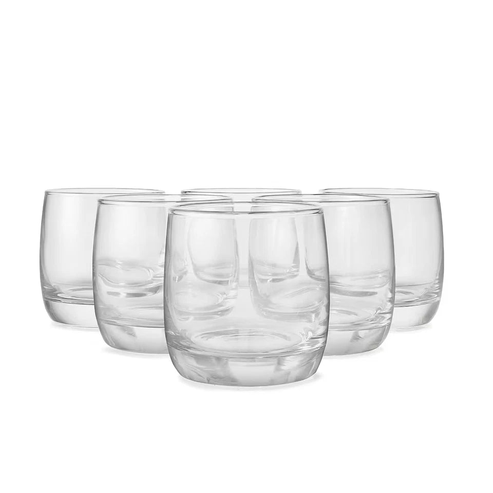 Set of 6 Everyday Drinking Glasses Highball Flute Tumblers Wine & water Glass