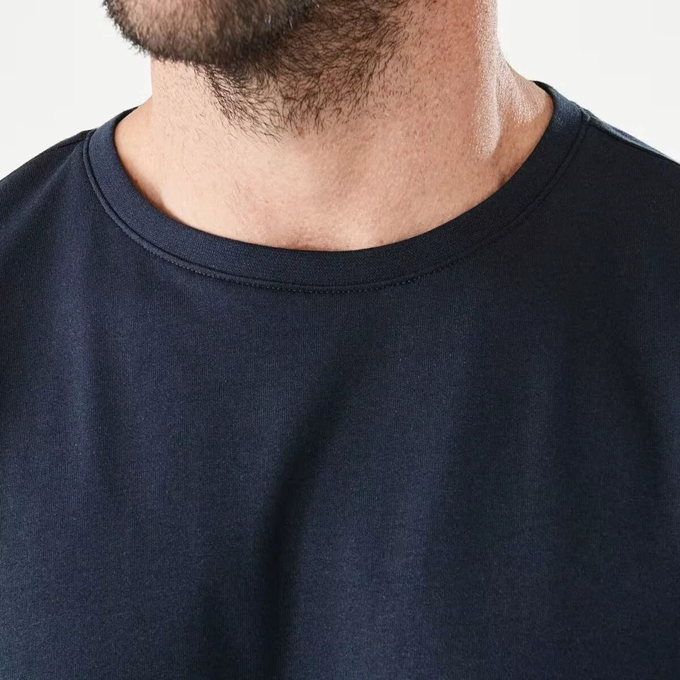 Men's Heavy Premium Cotton Plain Blank T-shirt Basic Tee White Black Grey New AU