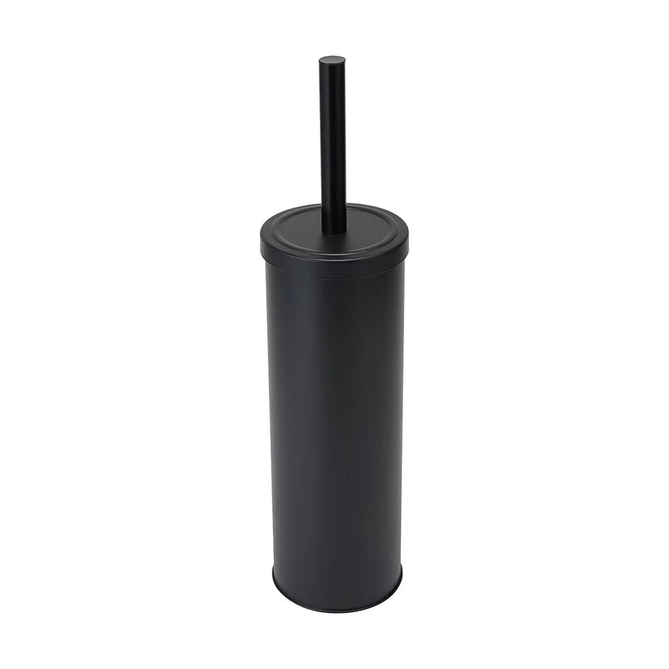 3pce Black Bathroom Accessories Set Rubbish Bin Toilet Brush Toilet Roll Holder