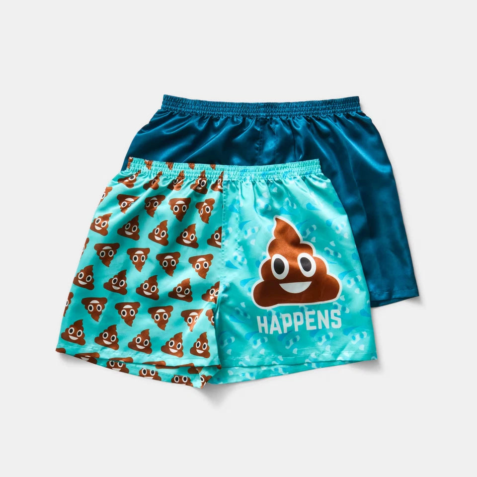 Men's 2 Pack Print Satin Polyester Multi Boxer Boxers