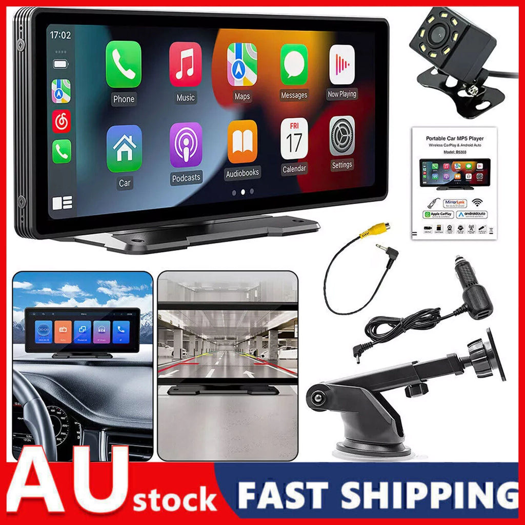 Portable 9 Inch Wireless Car Stereo for Apple Carplay & Android Auto Head Unit