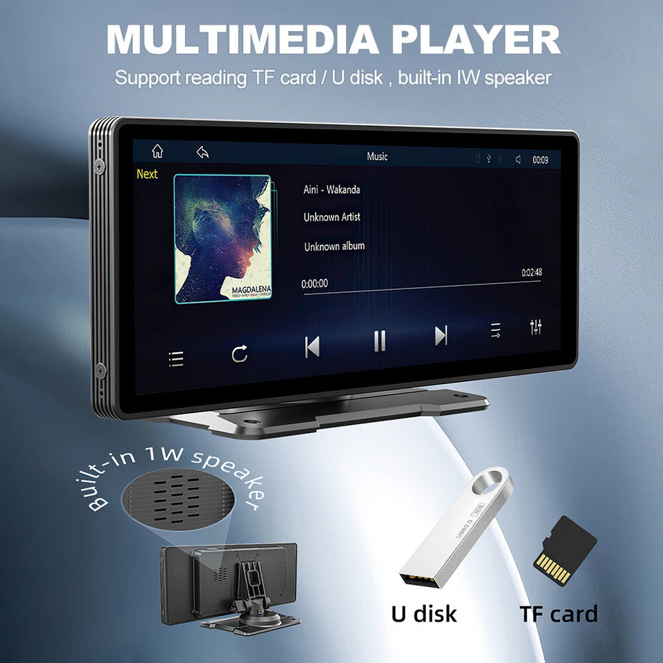 Portable 9 Inch Wireless Car Stereo for Apple Carplay & Android Auto Head Unit