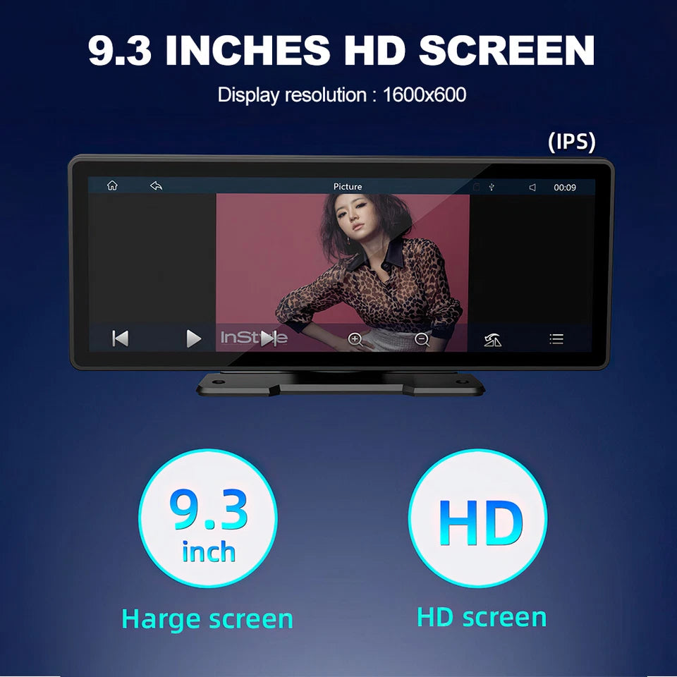 Portable 9 Inch Wireless Car Stereo for Apple Carplay & Android Auto Head Unit