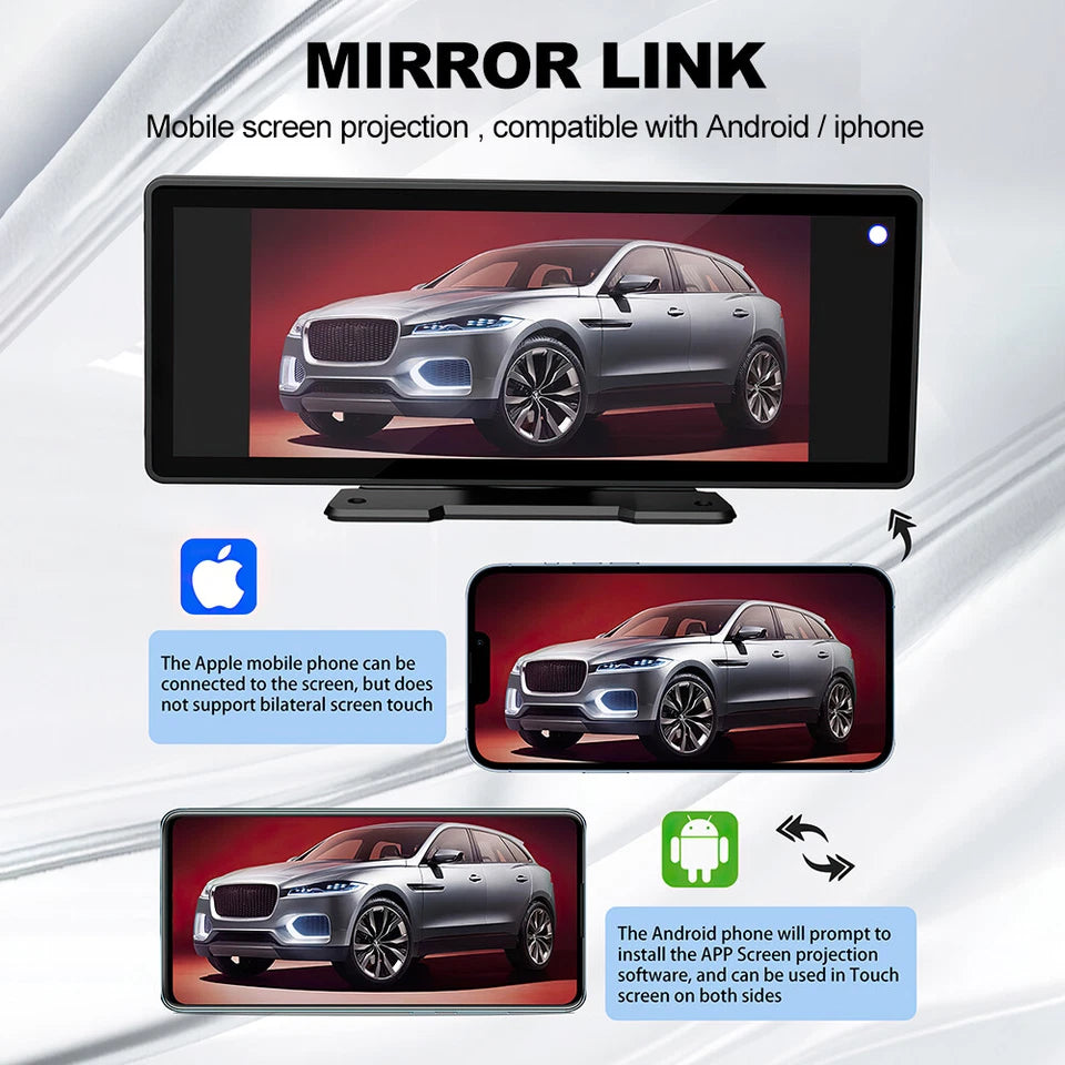 Portable 9 Inch Wireless Car Stereo for Apple Carplay & Android Auto Head Unit