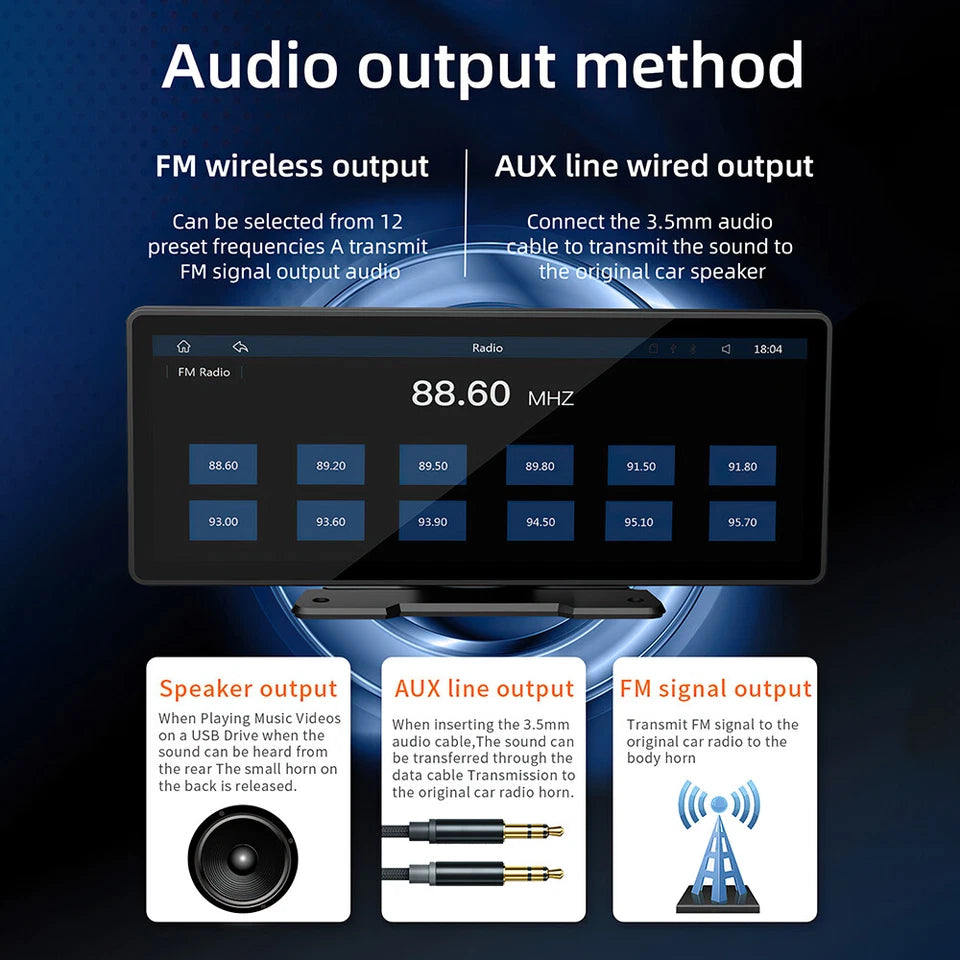 Portable 9 Inch Wireless Car Stereo for Apple Carplay & Android Auto Head Unit