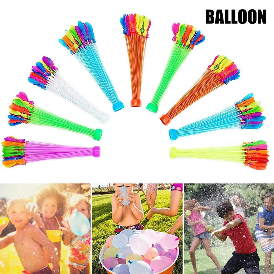 Self-Sealing Water Balloons Multicoloured Latex Beach Party Outdoor Game 111-1665pcs