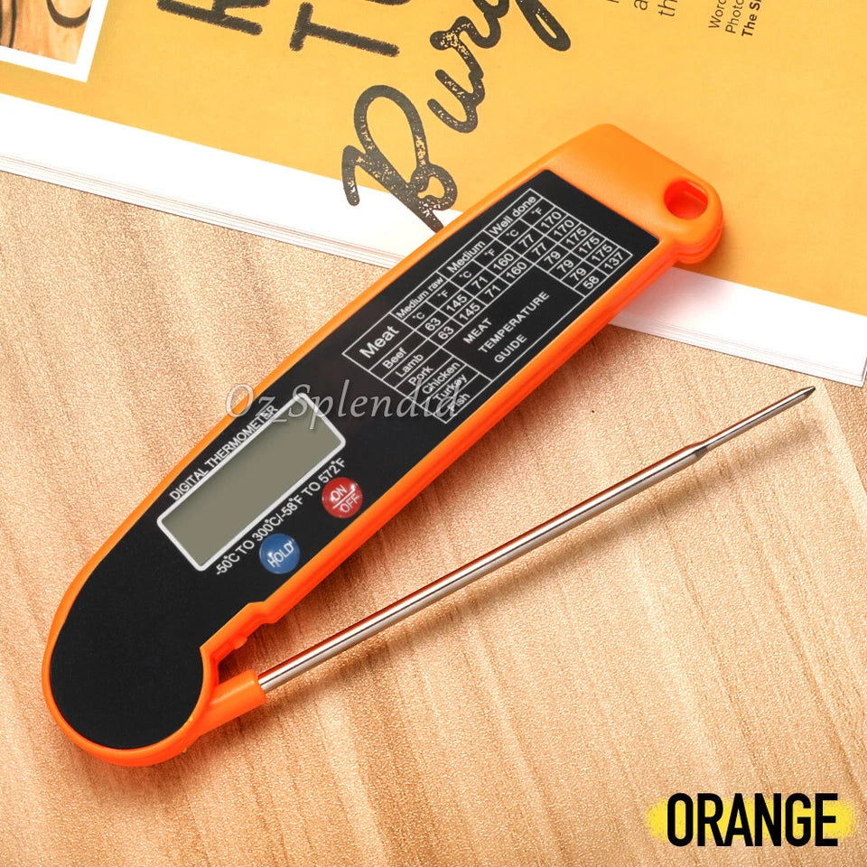 Digital Food Thermometer Foldable Probe Meat Cooking BBQ -50°C to 300°C