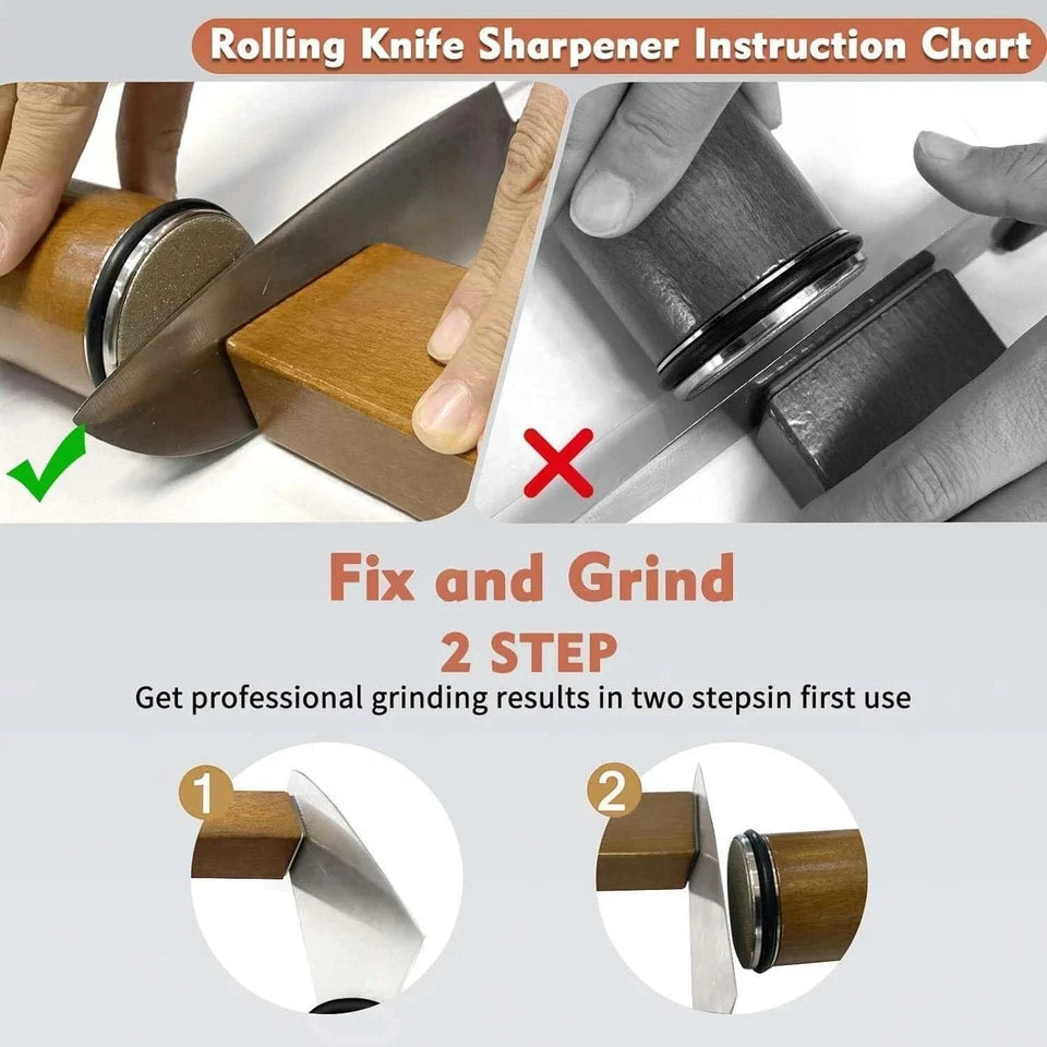 Rolling Knife Sharpening System Sharpener Made Easy 15&20 Degree Sharpening