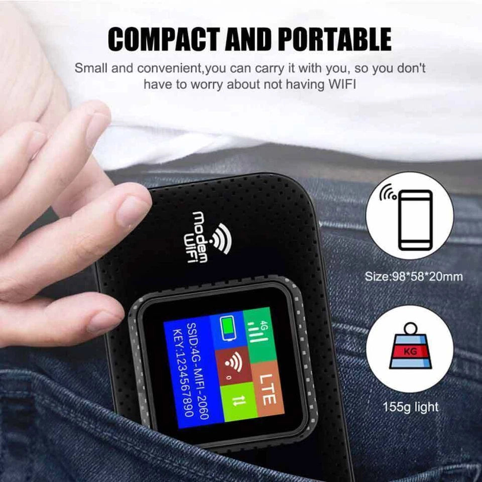 4G LTE WiFi Router Unlocked Portable Hotspot Modem 3000mAh Battery 10 Devices AU
