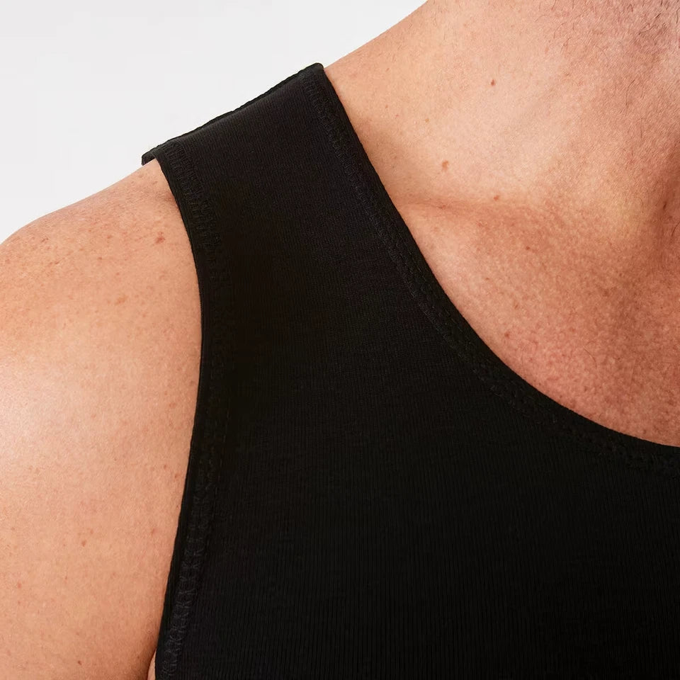 Mens 3 Pack 100% Cotton Singlets - XS-3XL