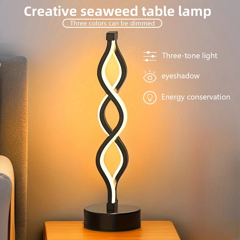 LED Table Lamp Dual Spiral Desk Lamp Warm White Modern Reading Light Bedside USB