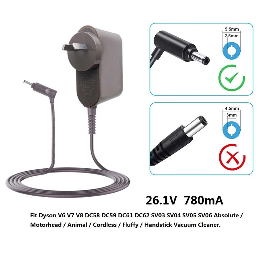 Replacement Charger for Dyson V6 V7 V8 V10 V11 Vacuum Cleaner Battery Adapter AU Plug