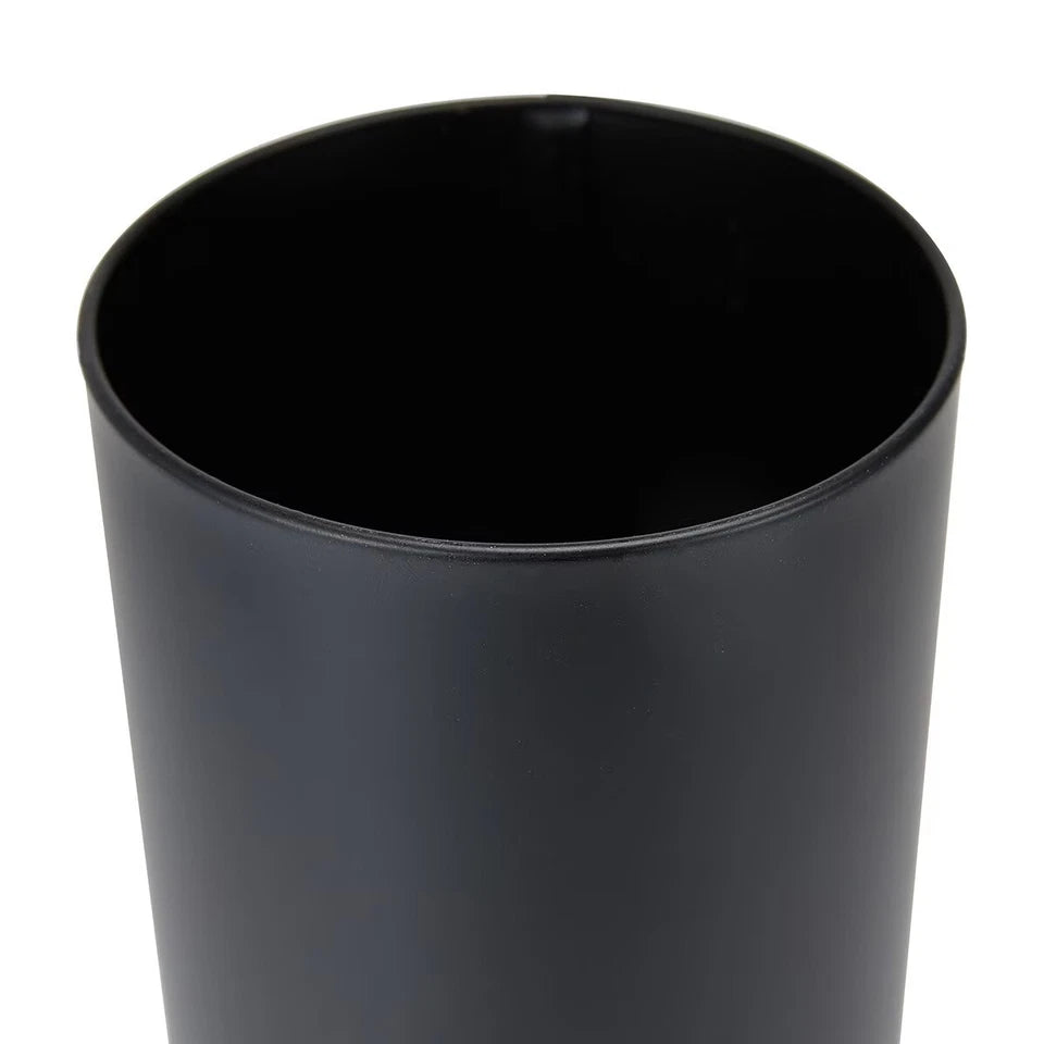 3pce Black Bathroom Accessories Set Rubbish Bin Toilet Brush Toilet Roll Holder