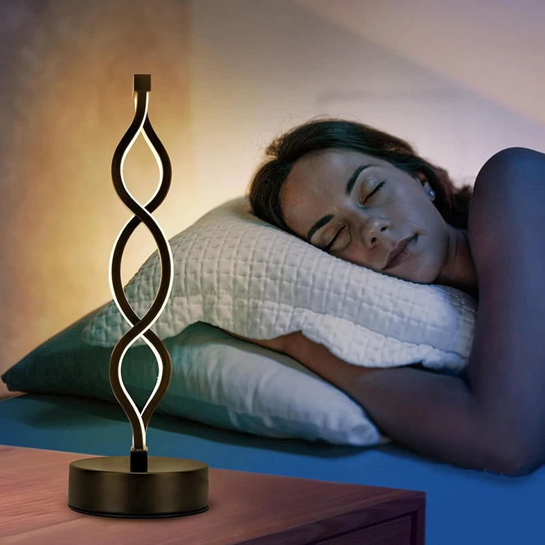 LED Table Lamp Dual Spiral Desk Lamp Warm White Modern Reading Light Bedside USB