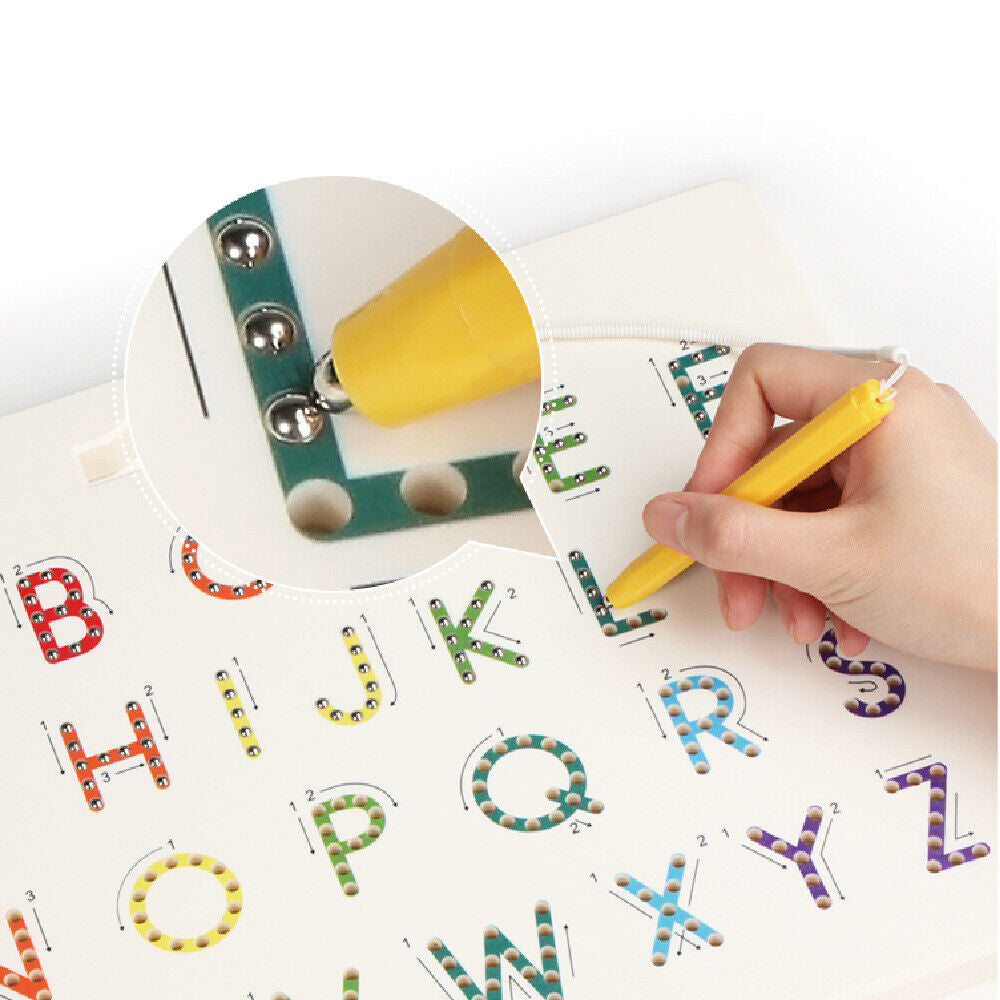 2 in 1 Magnetic Drawing Board Alphabet Letter Tracing Board Educational Toy Kids