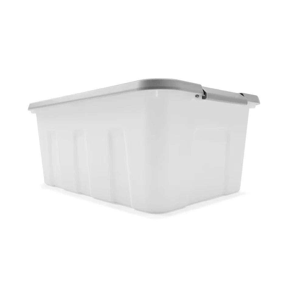 Large Storage Box Heavy Duty Plastic Tub Stackable Lid Organiser Containers Box