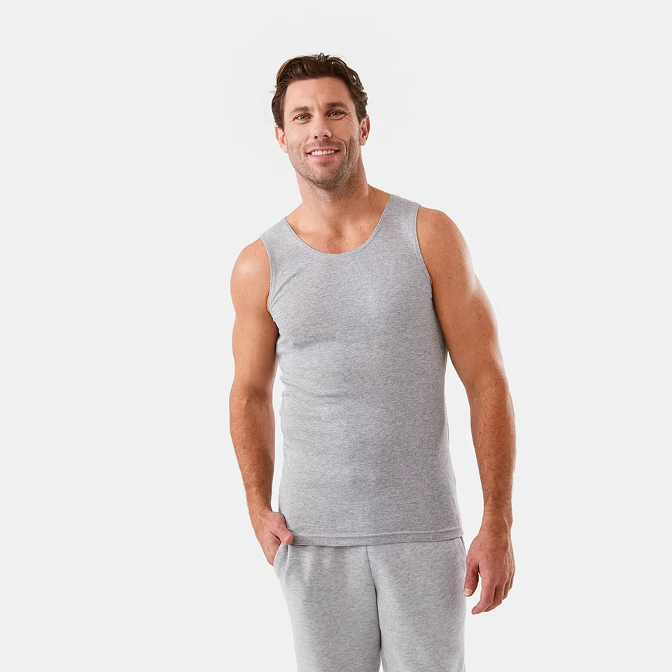 Mens 3 Pack 100% Cotton Singlets - XS-3XL