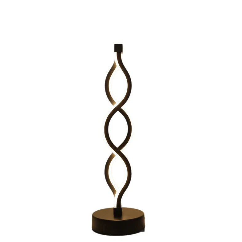LED Table Lamp Dual Spiral Desk Lamp Warm White Modern Reading Light Bedside USB
