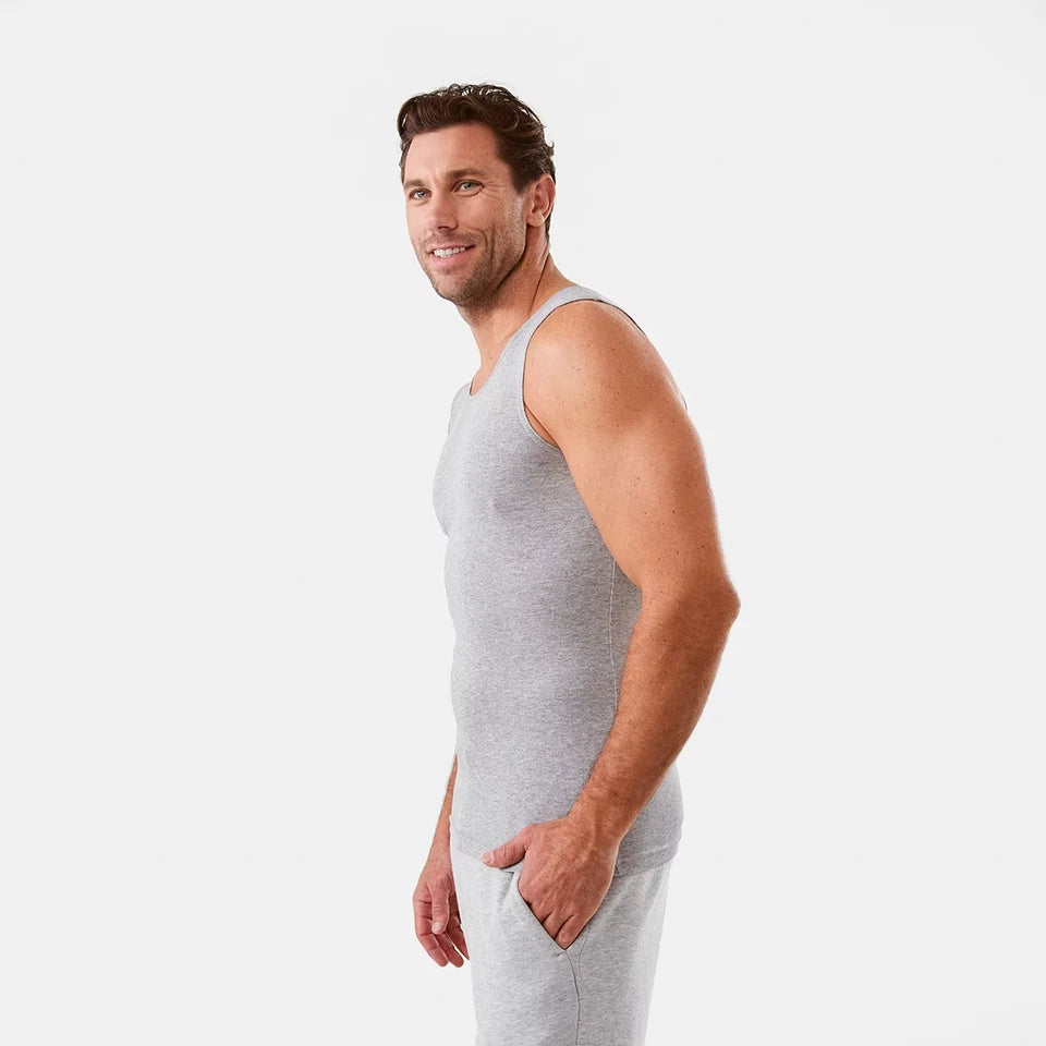 Mens 3 Pack 100% Cotton Singlets - XS-3XL