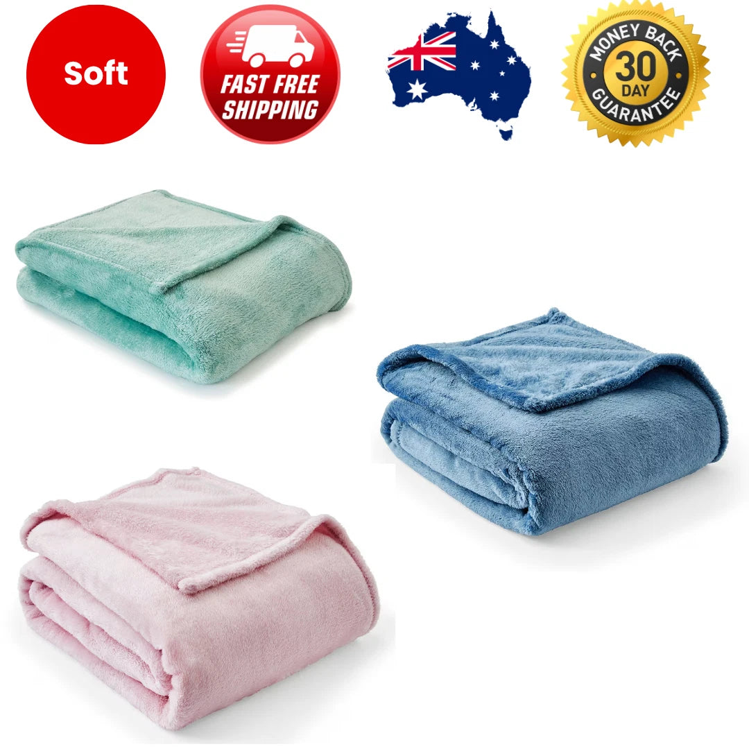 Plush Blanket - Single Bed Multicoloure With Free & Fast Au Shipping