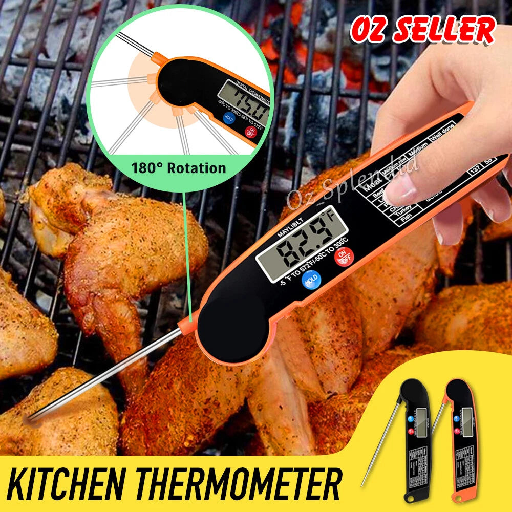 Digital Food Thermometer Foldable Probe Meat Cooking BBQ -50°C to 300°C