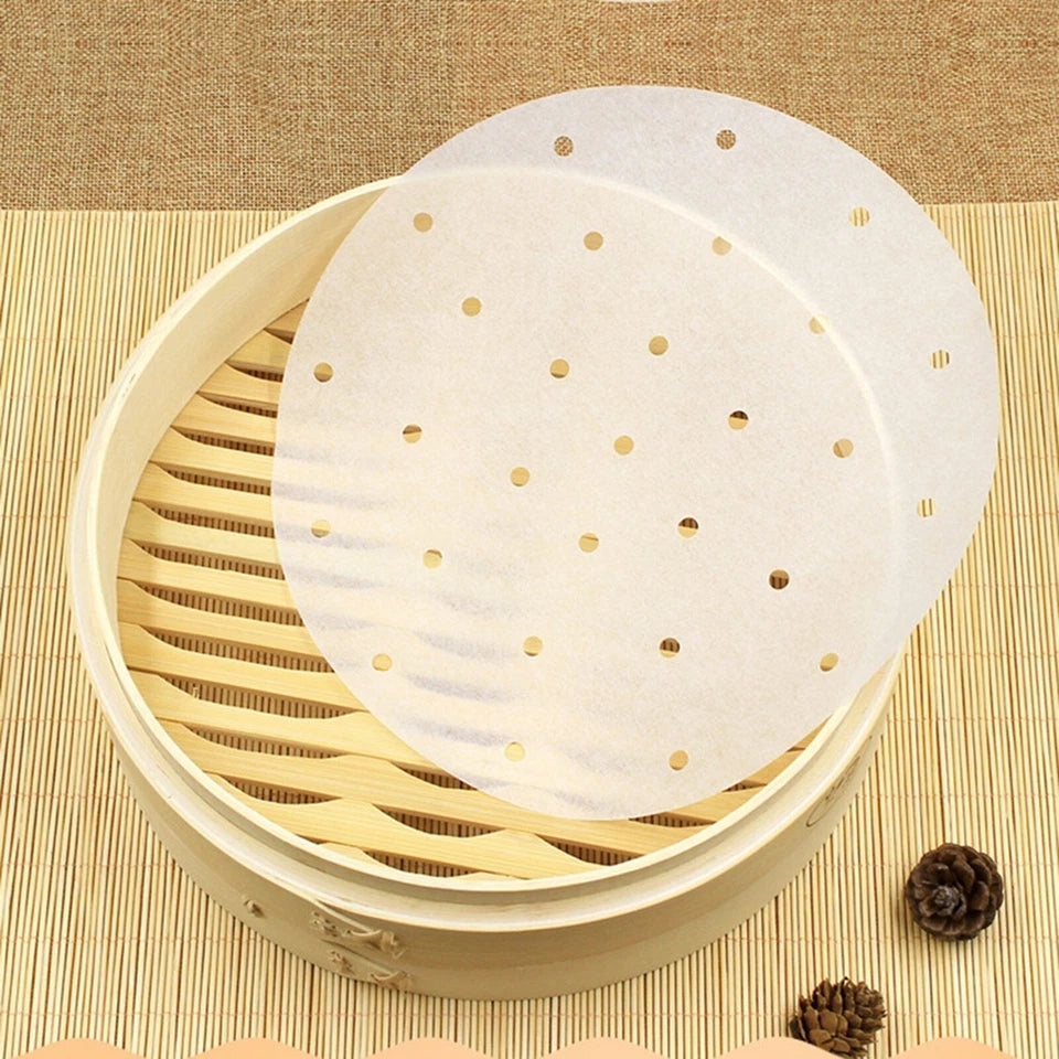 122Pcs 8 Inch Air Fryer Frying Cage Dish Baking Pan Rack Pizza Tray Accessories
