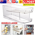 2-Layer Rolling Can Dispenser Plastic Fridge Beer Tin Holder Organiser Soda Rack