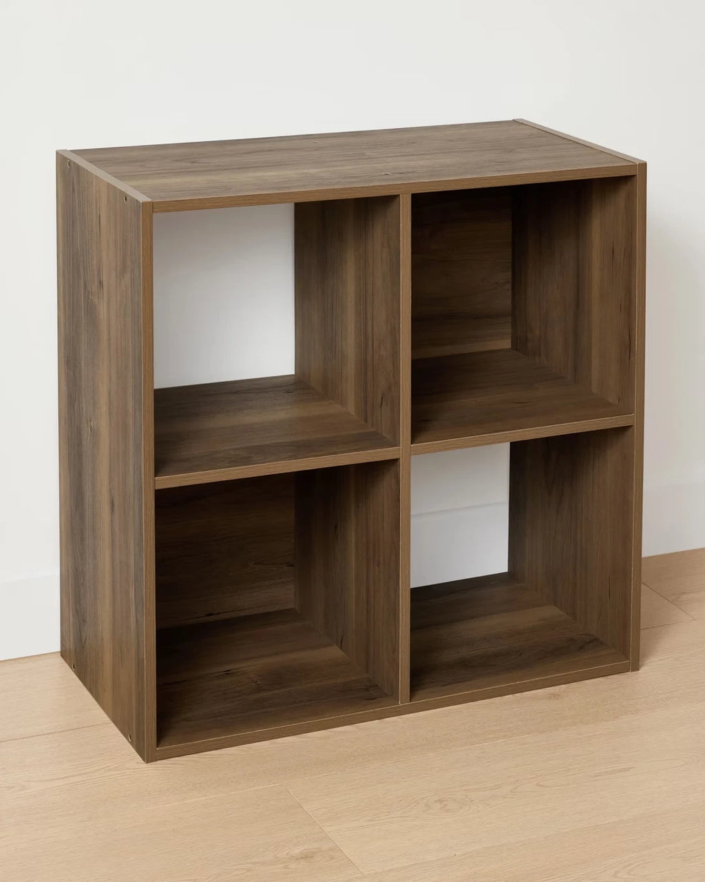 Branded 4 Cube Storage Shelf Bookshelf Display Unit Walnut Brown 60x60x29cm