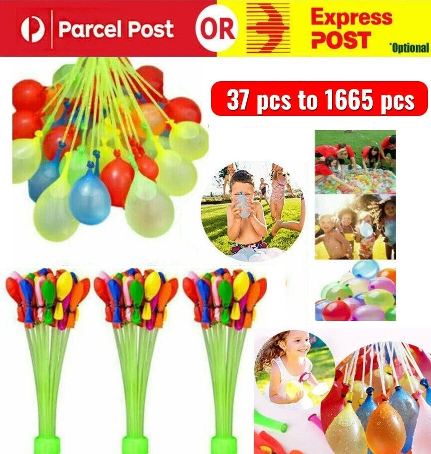 Self-Sealing Water Balloons Multicoloured Latex Beach Party Outdoor Game 111-1665pcs