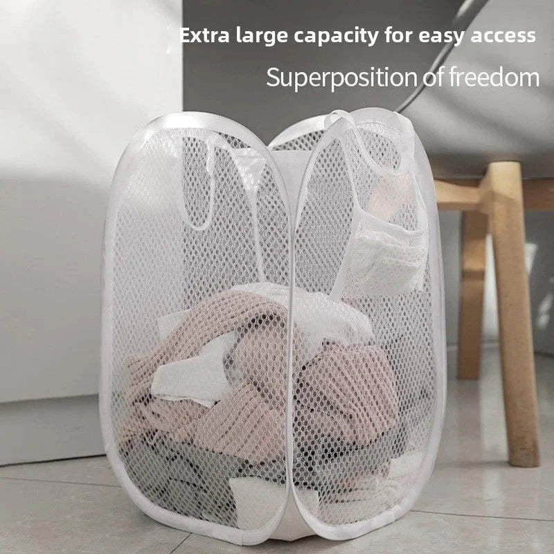 Large Capacity Foldable Laundry Basket for Home Dormitory Use Durable Plastic Cl