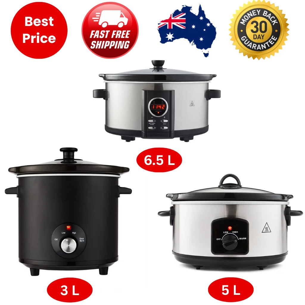 3L/5L/6.5 Slow Cooker With Ceramic Pot+Stainless Steel Overnight Cooker