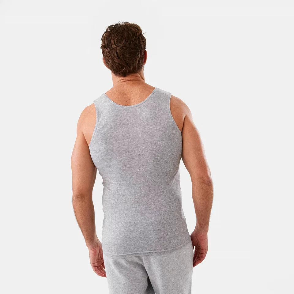Mens 3 Pack 100% Cotton Singlets - XS-3XL