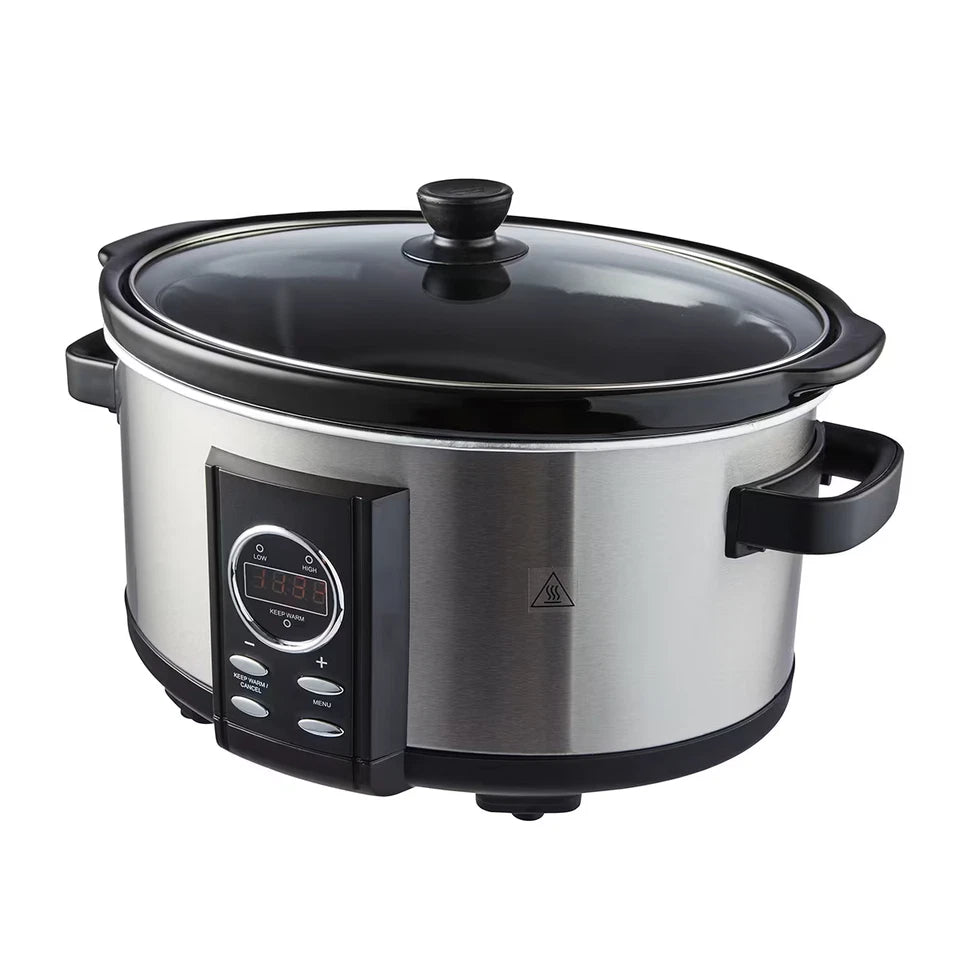 3L/5L/6.5 Slow Cooker With Ceramic Pot+Stainless Steel Overnight Cooker