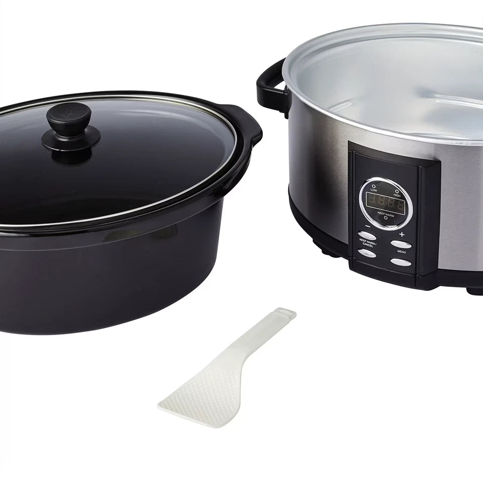 3L/5L/6.5 Slow Cooker With Ceramic Pot+Stainless Steel Overnight Cooker