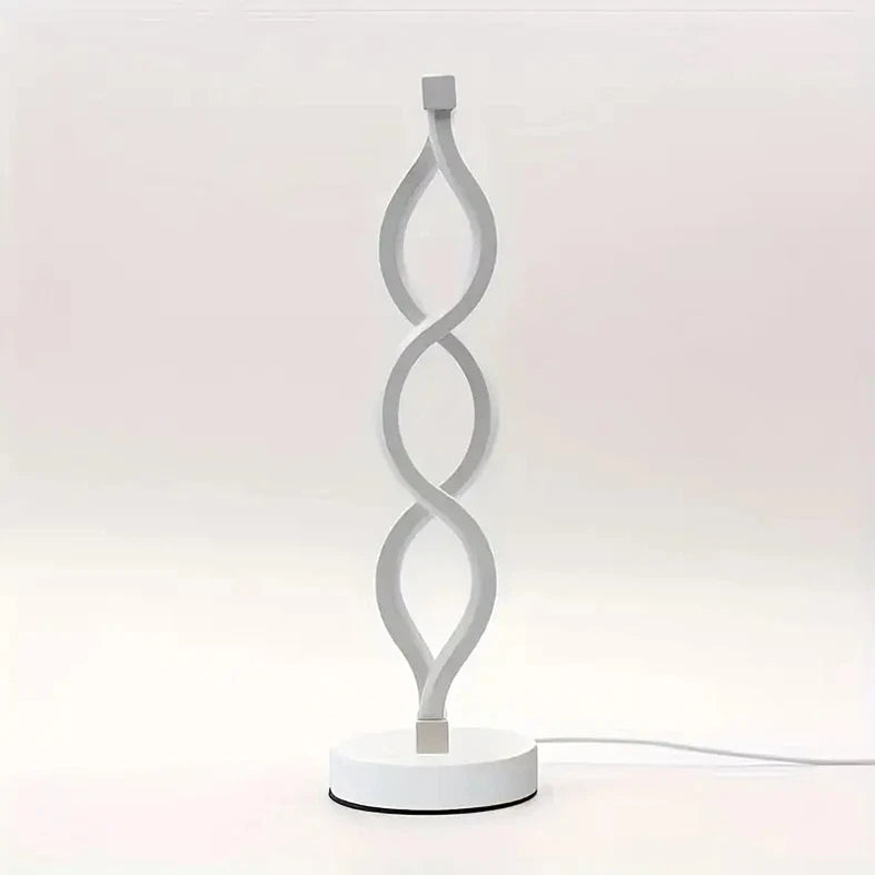 LED Table Lamp Dual Spiral Desk Lamp Warm White Modern Reading Light Bedside USB