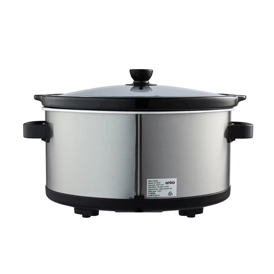 3L/5L/6.5 Slow Cooker With Ceramic Pot+Stainless Steel Overnight Cooker