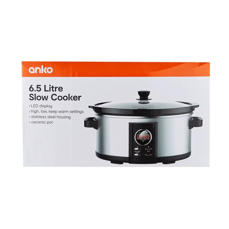 3L/5L/6.5 Slow Cooker With Ceramic Pot+Stainless Steel Overnight Cooker