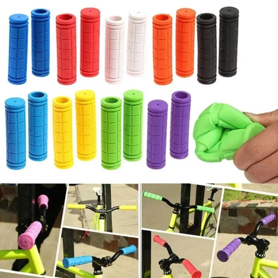 2PCS Bicycle Handle Bar Grips Silicone Soft BMX MTB Cycle Mountain Bike Scooter