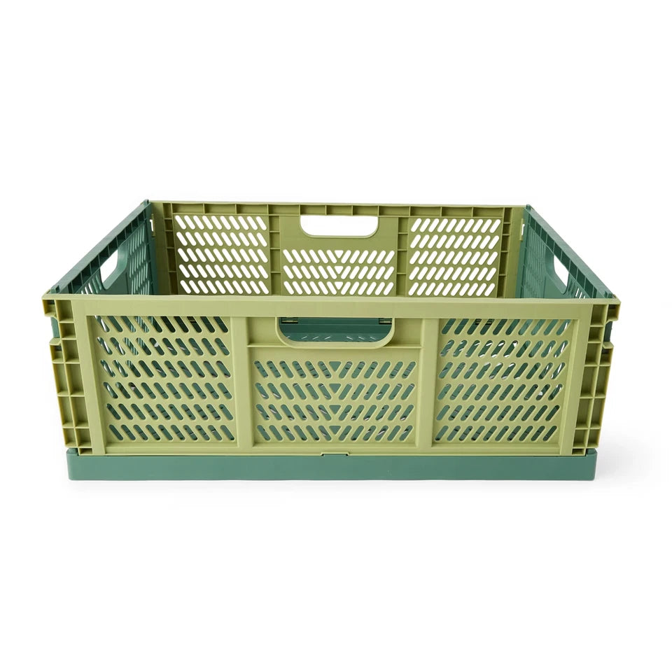 Collapsible Crate Plastic Folding Storage Container Basket Box Small to Large