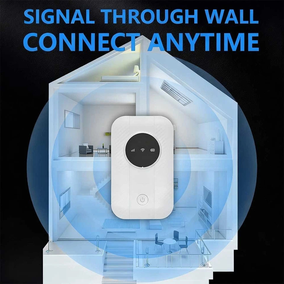 4G LTE Mobile WiFi Hotspot Router Unlocked Portable MiFi 3650mAh 150Mbps 10 Devices