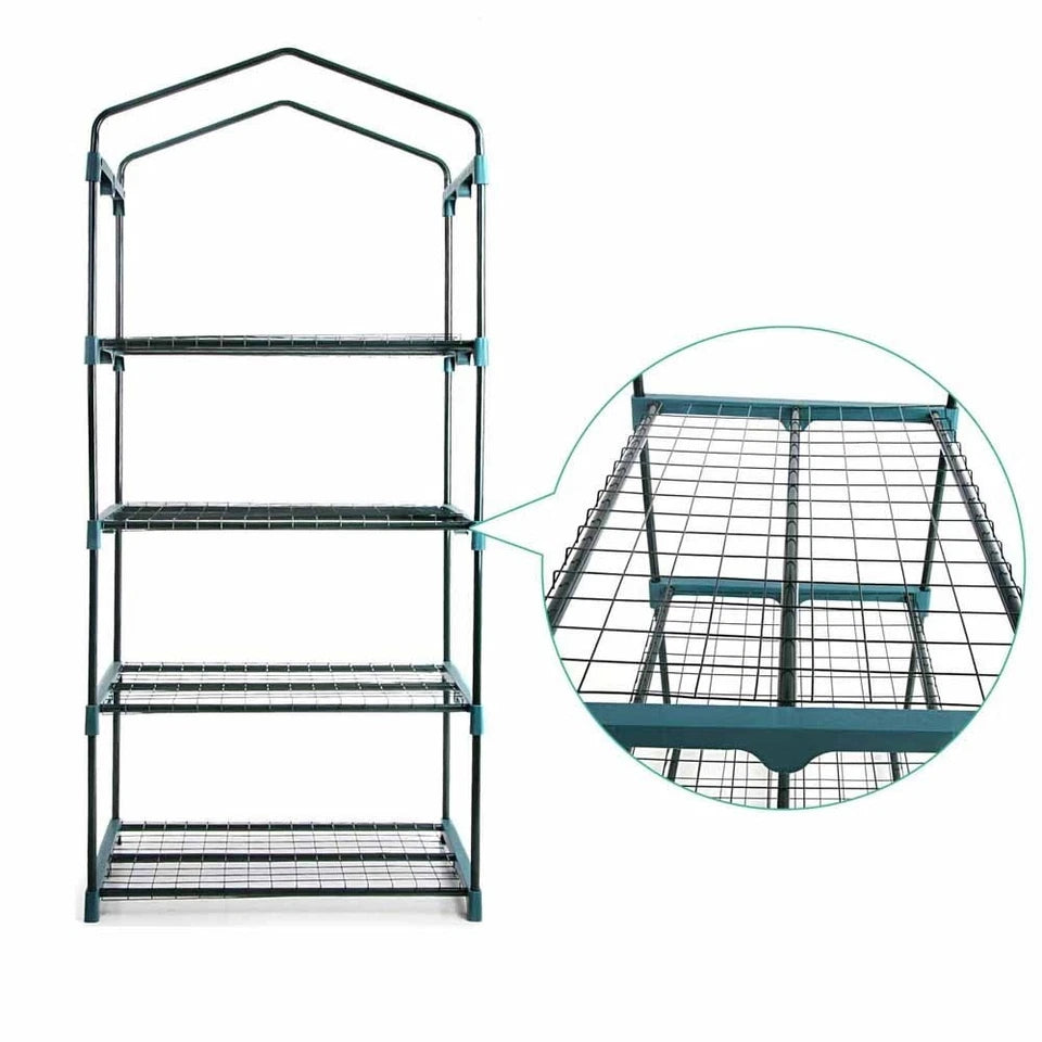Mini Greenhouse PVC Cover 4 Shelves Portable Garden Plant House 70x50x160cm