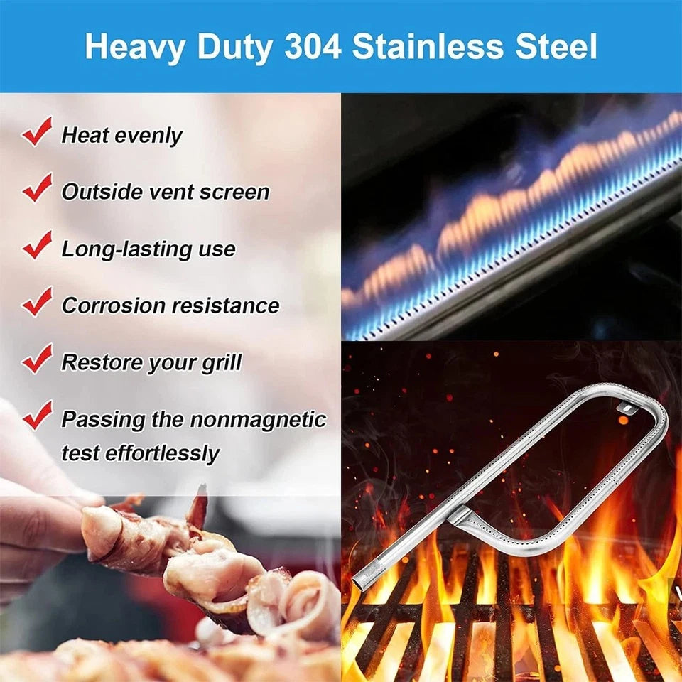 304 Stainless Steel Grill Burner Tube Compatible with Weber Q100 Q120 Q1000 Q1200