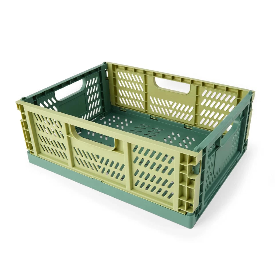 Collapsible Crate Plastic Folding Storage Container Basket Box Small to Large