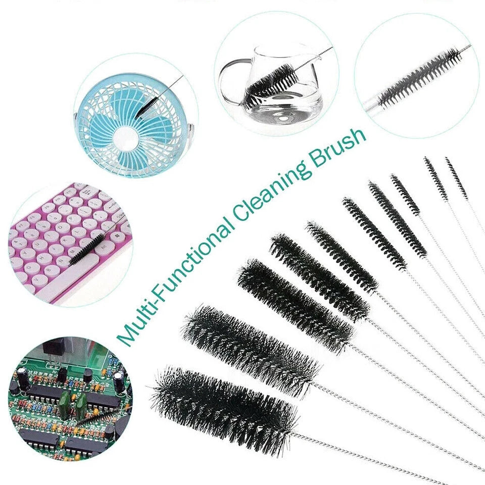 10 Piece Straw Cleaning Brush Set Nylon Bristle Tube Bottle Pipe Cleaner 21cm