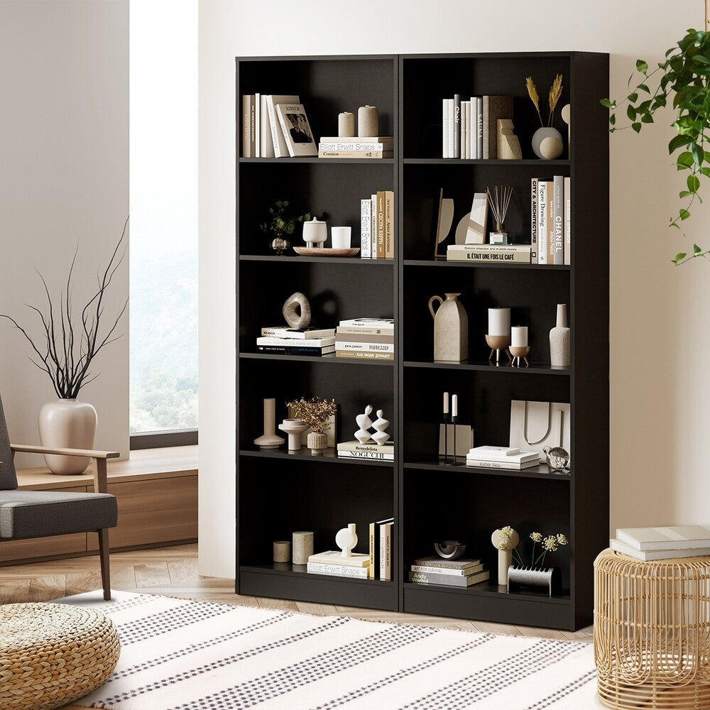 5-Tier Bookcase Bookshelf Display Shelf Storage Cabinet Stand Rack Shelving Unit