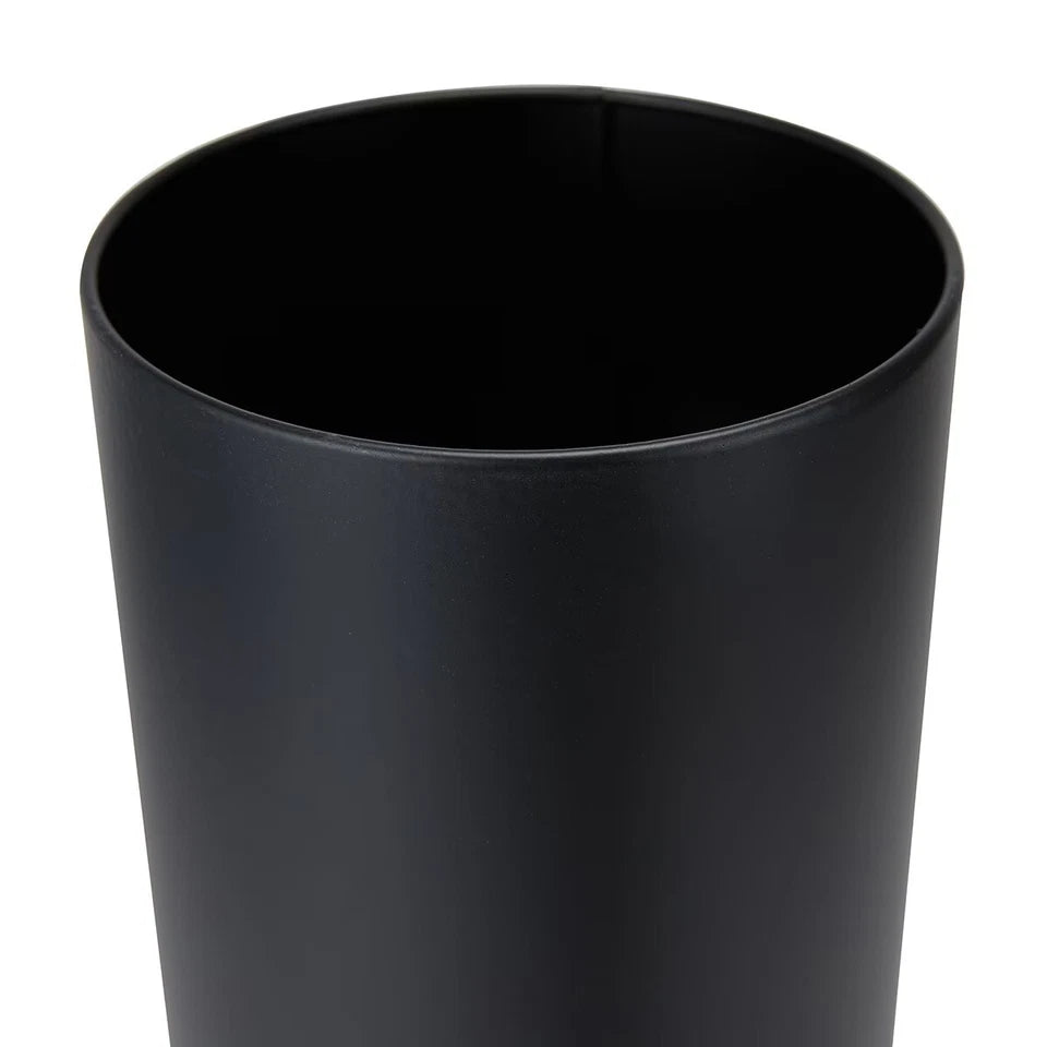 3pce Black Bathroom Accessories Set Rubbish Bin Toilet Brush Toilet Roll Holder