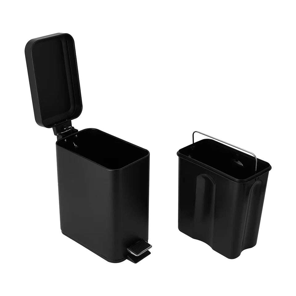 5L Bathroom Rubbish Bin Garbage Dust Waste Trash Toilet Small Slim Lid Pedal Bin